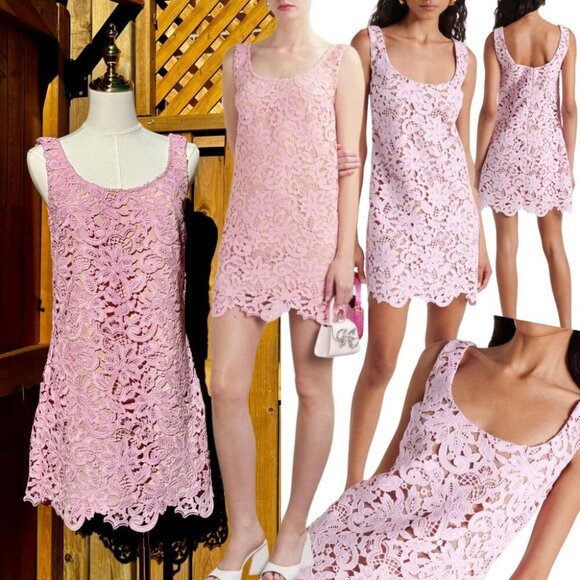 🆕 SELF PORTRAIT 🧿 NWOT Floral Lace Mini Shift Dress, Sz US 4 / UK 8 - Picture 1 of 16